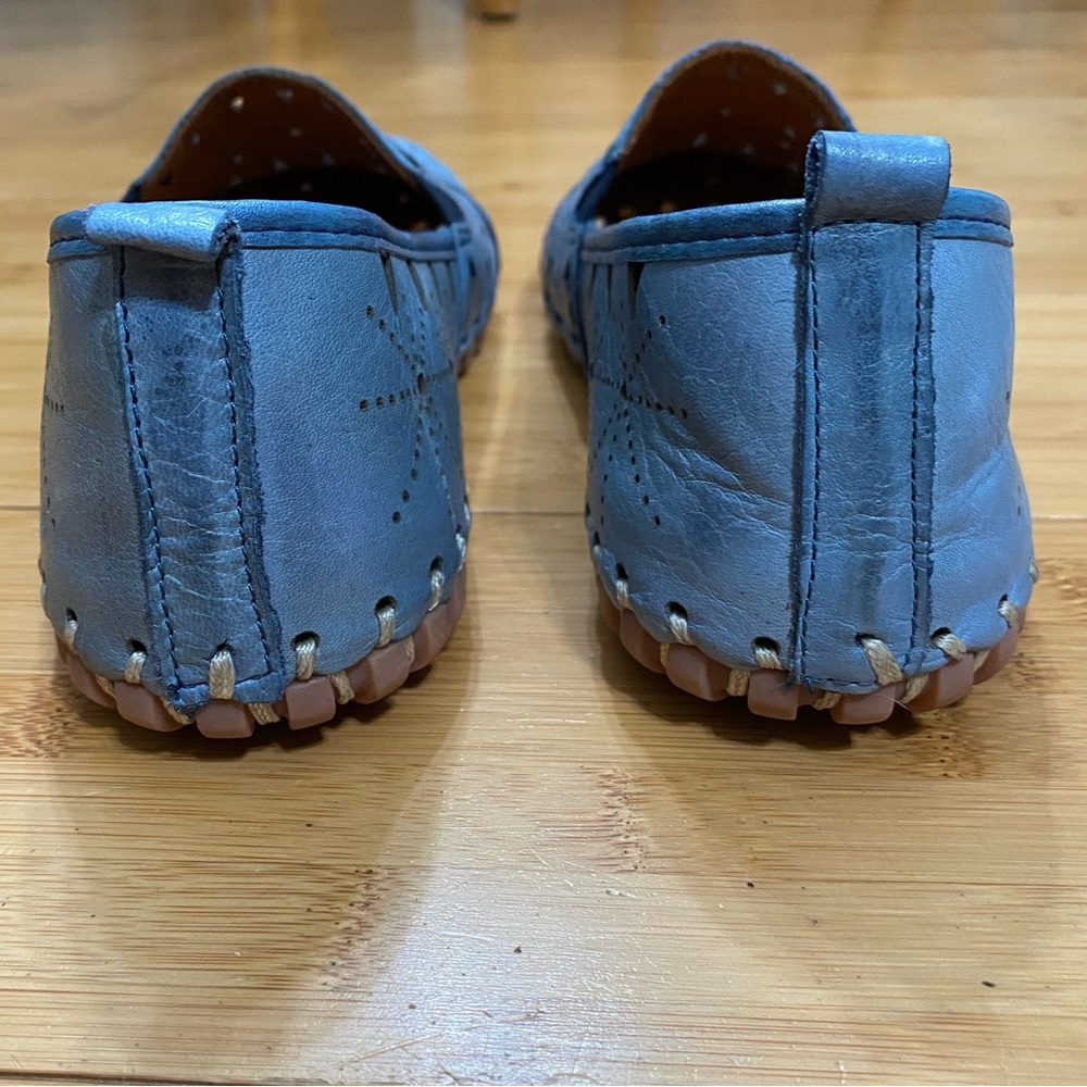 Spring Step Fusaro Leather Slip-On Flats Blue Cutout Comfort Shoes Sz 40 / US 9 - Picture 6 of 10